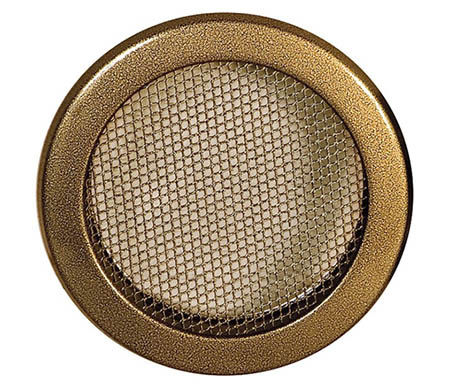 Krbová mřížka kulatá 100mm staré zlato