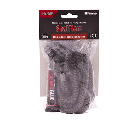 Těsnící šňůra na dvířka kulatá + lepidlo (10mm) 2,5m