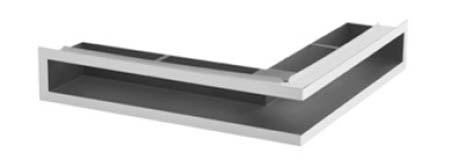 Ventilační otvory s montážním rámem – rohové 300 x 500 x 70 mm nerez