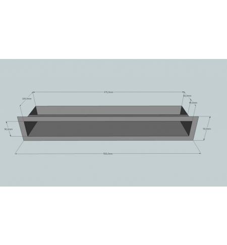 Krbová mřížka otevřená 50x9 černá HLOUBKA 10 CM