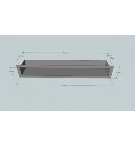 Krbová mřížka otevřená 50x9 černá HLOUBKA 8 CM