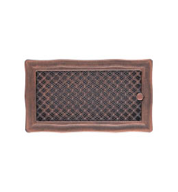 Krbová mřížka 16x32cm s žaluzií DECO měděná patina
