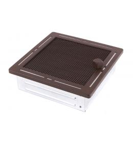 Krbová mřížka 16x16cm s žaluzií TREND hnědý brokát
