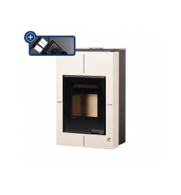 Krbová kamna HS Flamingo AQUAFLAM VARIO  SAPORO 11/7kW krémová, elektronická regulace
