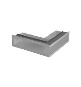 Ventilační otvory s montážním rámem – rohové 700 x 500 x 70 mm černá