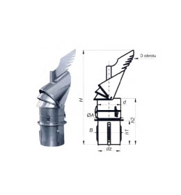 Komínová hlavice K30 s redukcí do keramického komína,průměr 150 mm