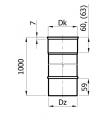 Trubka nerez 1mm, 100cm 150mm