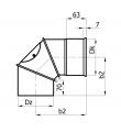 Koleno nerez 1mm - nastavitelné 90* 150mm s čistícím otvorem
