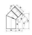 Koleno nerez 1mm - nastavitelné 45* 180mm