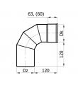 Koleno nerez 1mm - pevné 90* 200mm