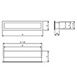 Ventilační otvory s montážním rámem – rovné 900 x 70 mm nerez
