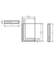Ventilační otvory s montážním rámem – rohové 300 x 500 x 100 mm nerez